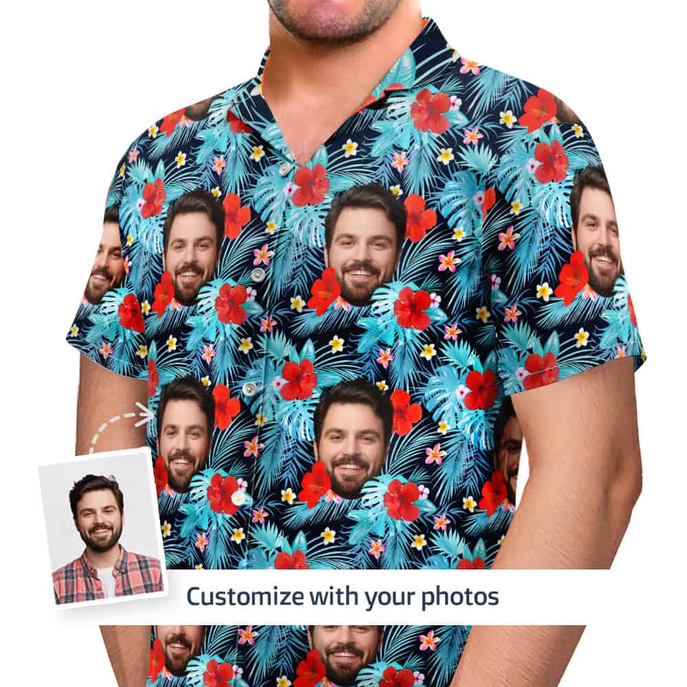 Face Hawaiian Shirt Back Front