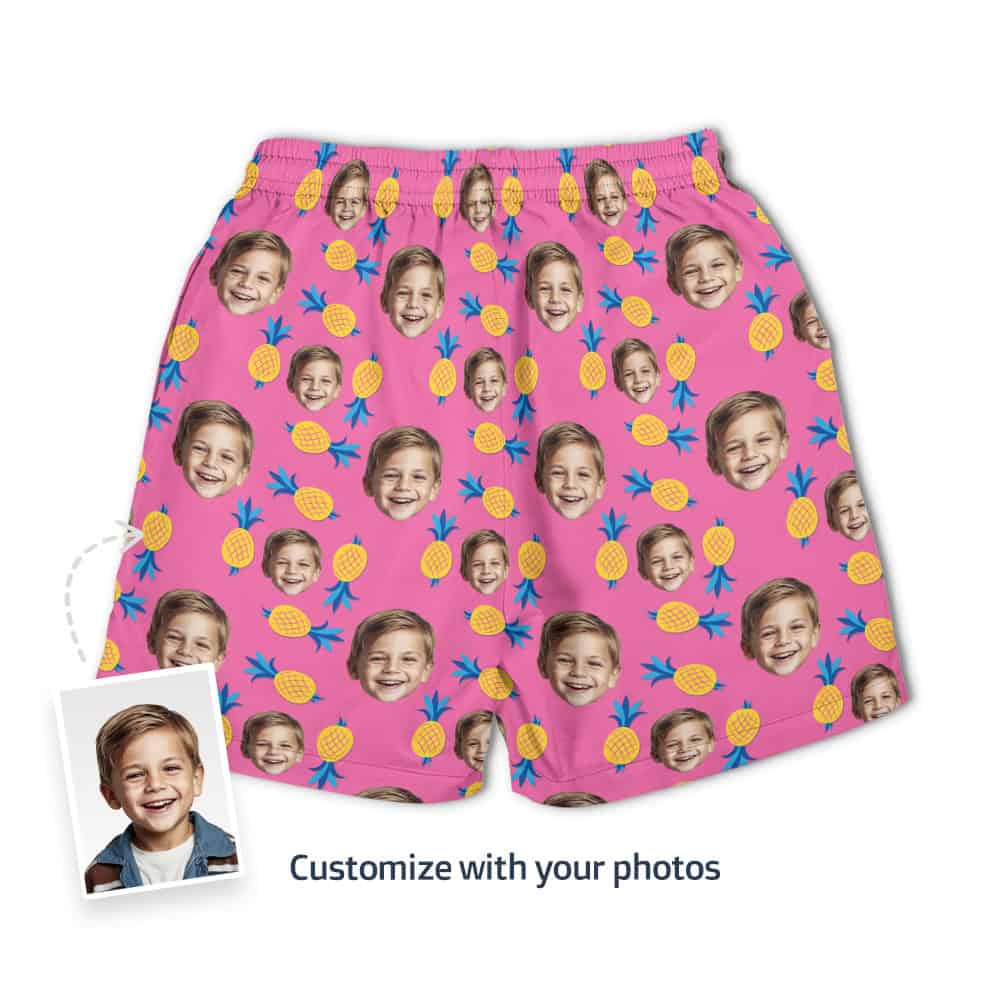 Boys Pineapple Swim Trunks Back