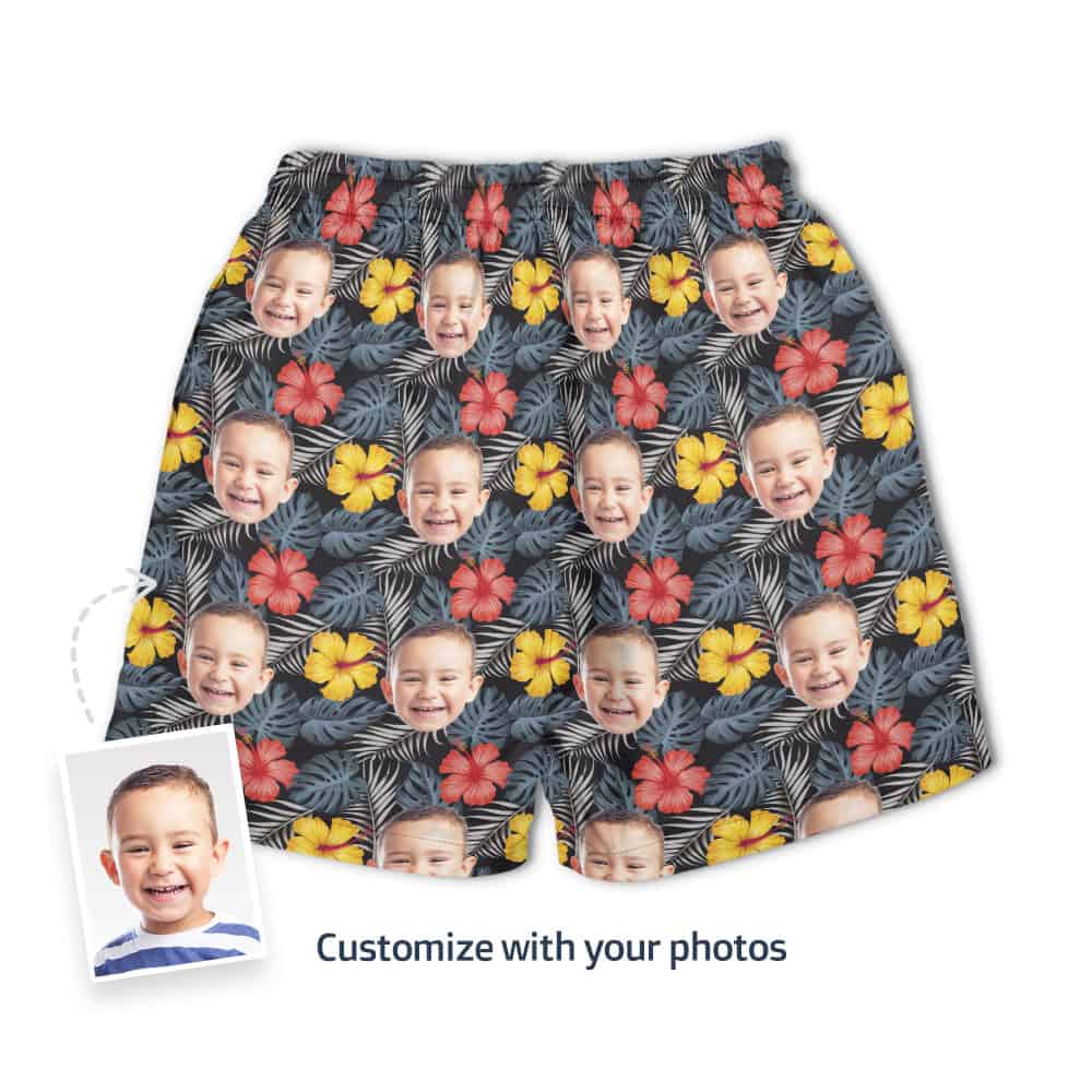 Boys Tropical Shorts Back