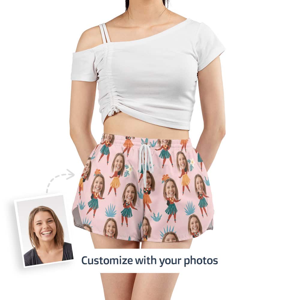 Hawaiian Print Shorts Front