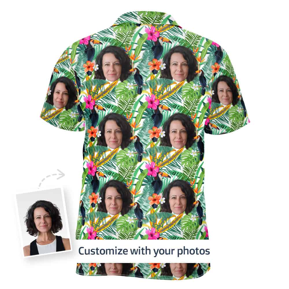Hawaiian Shirt With Birds Back