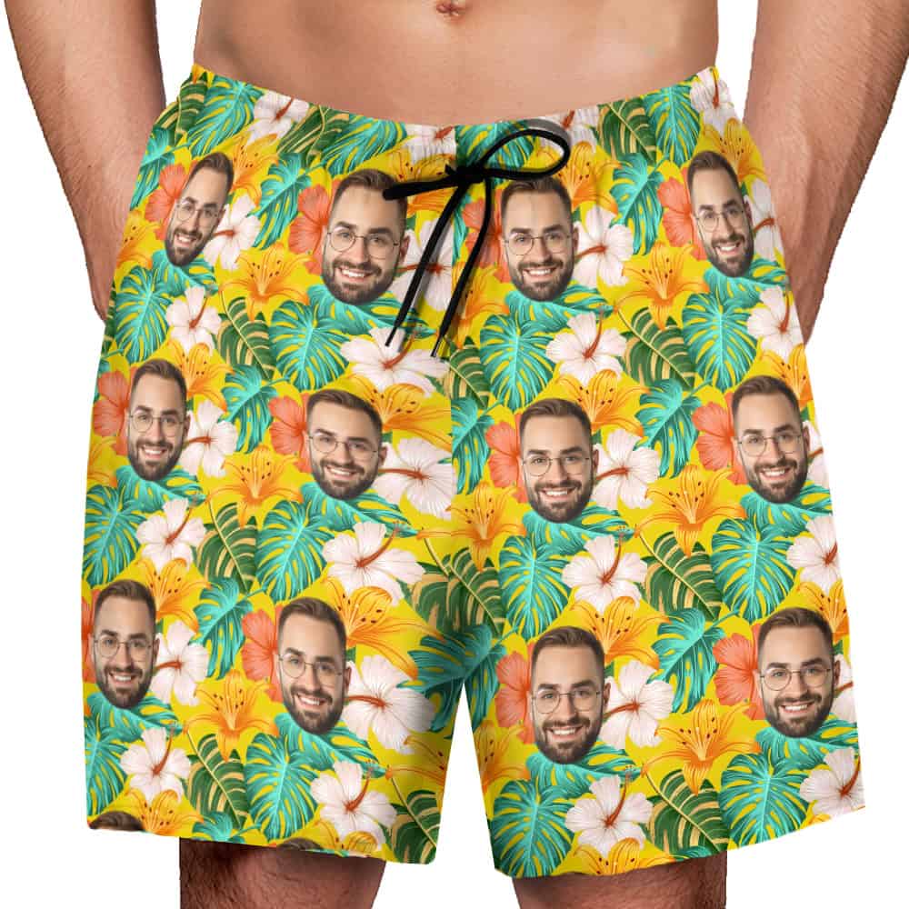 Mens Floral Shorts Model