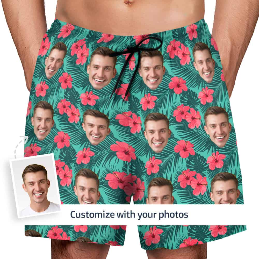 Mens Floral Swim Shorts Front