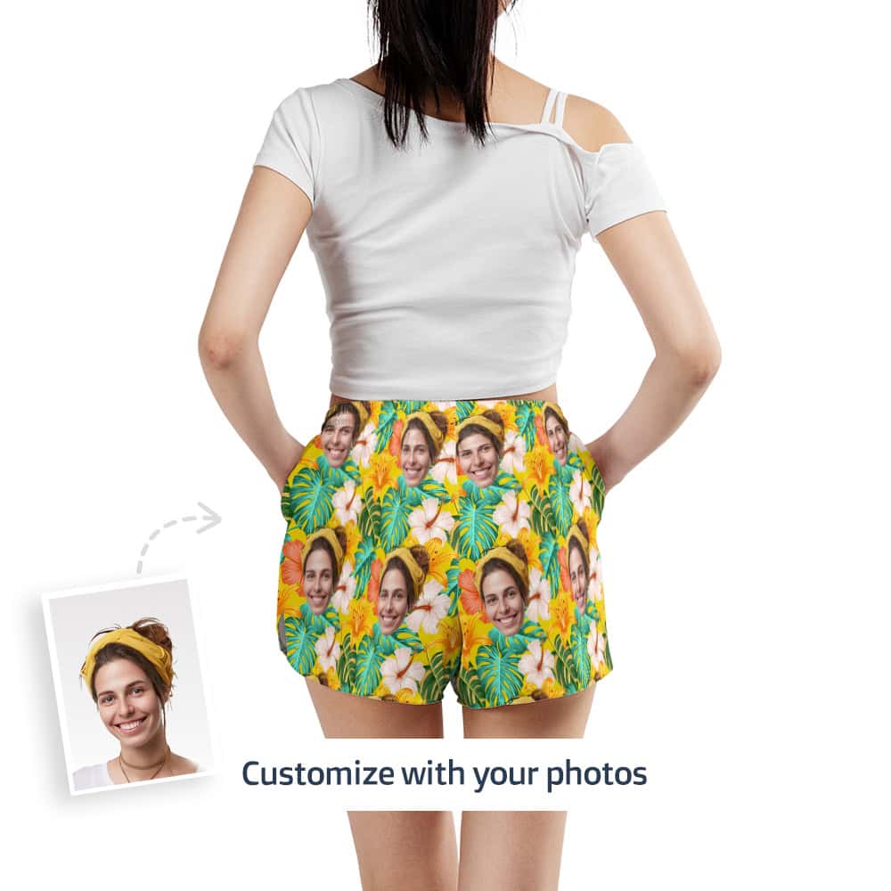 Womens Floral Shorts Back