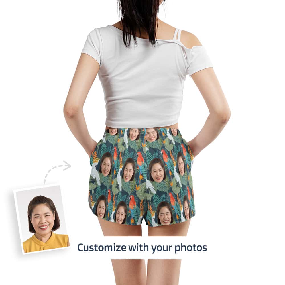 Womens Tropical Shorts Back