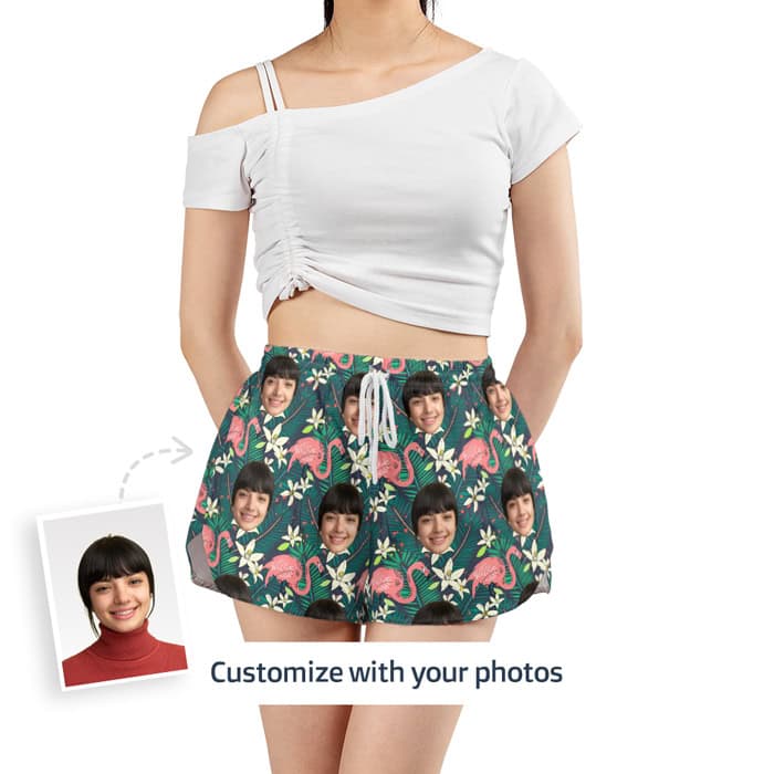 Flamingo Shorts for Women Front