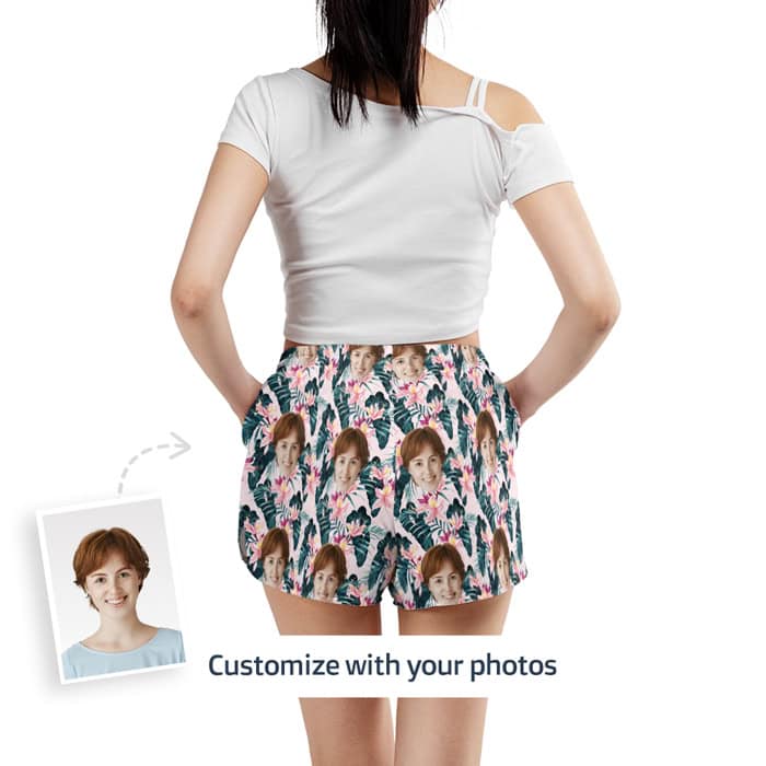 Floral Shorts Women Back