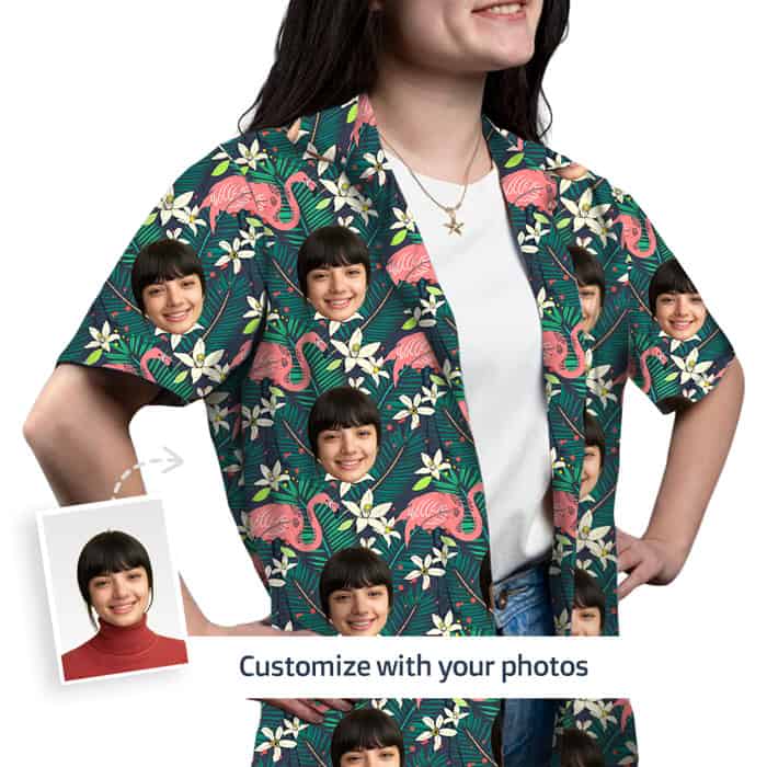 Hawaiian Flamingo Shirt Front