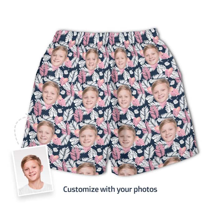 Pink Flower Shorts Back