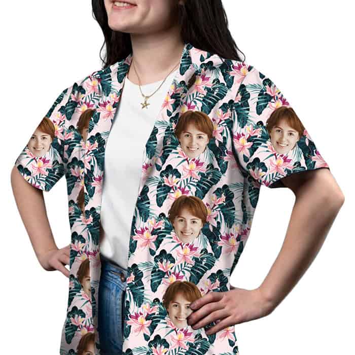 Tropical Button Down Shirt Model