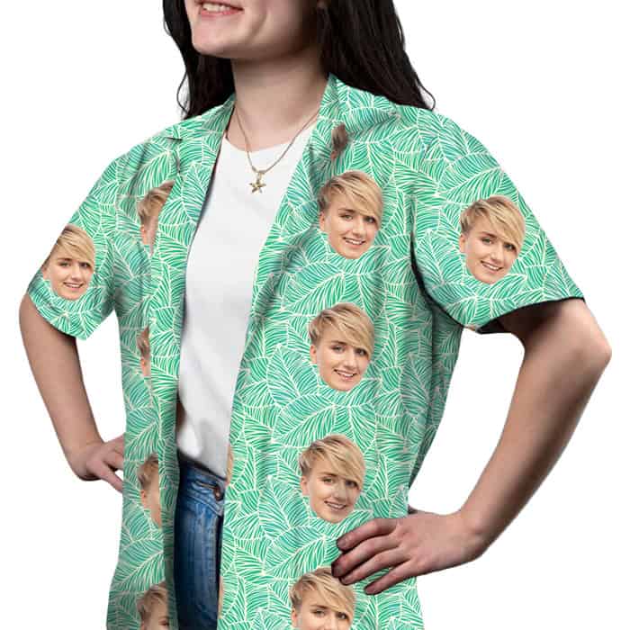 Tropical Shirt Dress Model