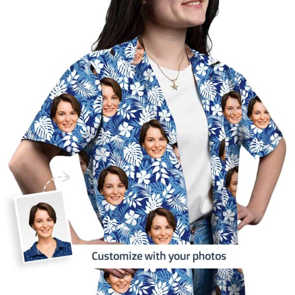 navy blue hawaiian shirt front