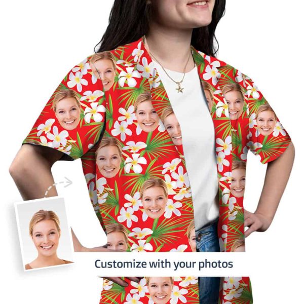 red floral hawaiian shirt front